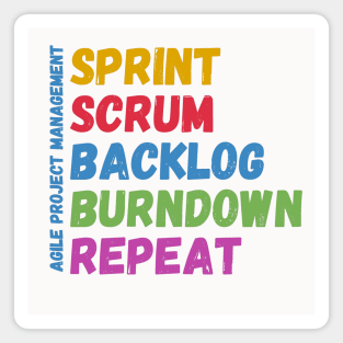 Sprint Scrum Backlog Burndown Repeat - Agile Project Management Magnet